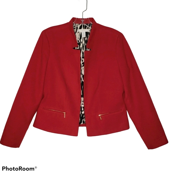 Chico's Jackets & Blazers - Chico's Red Open Front Lined Jacket 0 S